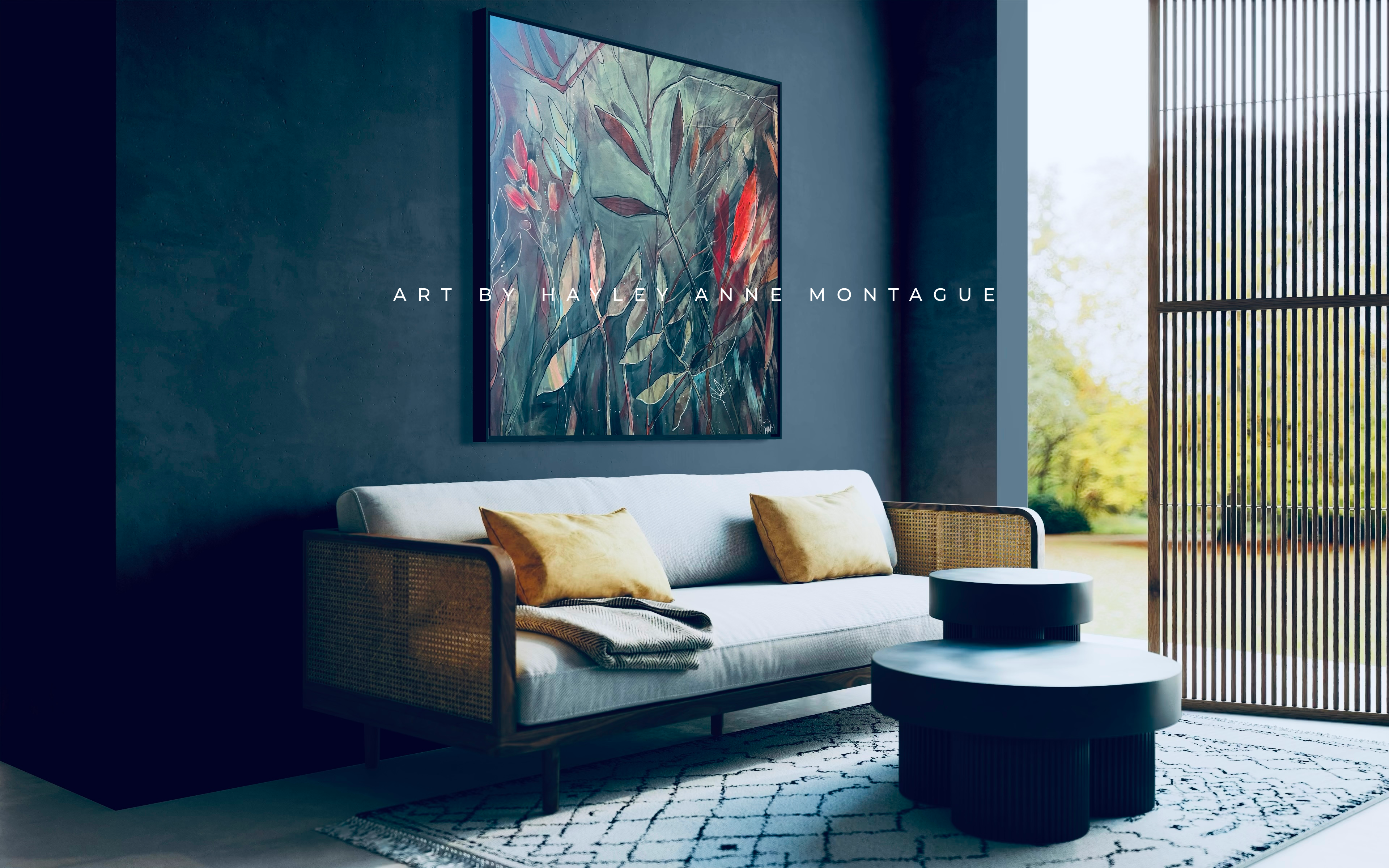 Hayley Anne Montague | Large Botanical Artwork for Moody Interiors